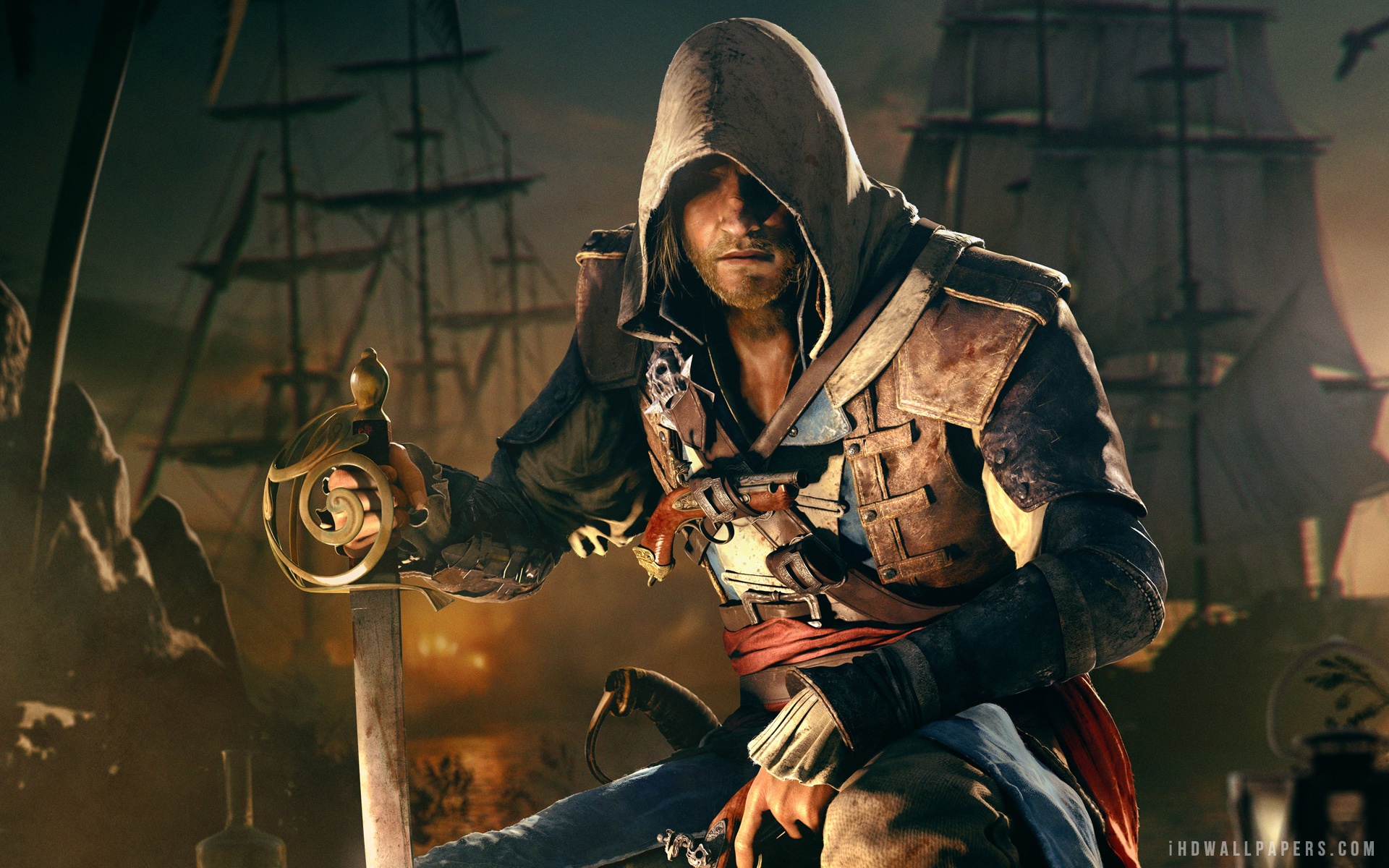 Download Wallpaper For 1920x1080 Resolution Assassins Creed Iv Black