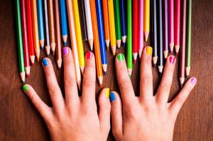 Hands, Colorful, Pencils, Painted Nails wallpaper thumb