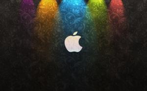 Apple Logo and Flower Background wallpaper thumb