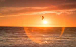 Sunlight Ocean Kite HD wallpaper thumb