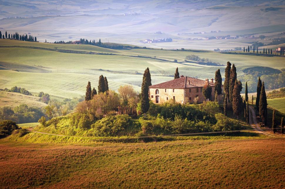 Italy, tuscany, summer, countryside, landscape, nature, trees, sky, green field wallpaper,italy HD wallpaper,tuscany HD wallpaper,summer HD wallpaper,countryside HD wallpaper,landscape HD wallpaper,nature HD wallpaper,trees HD wallpaper,green field HD wallpaper,4288x2848 wallpaper