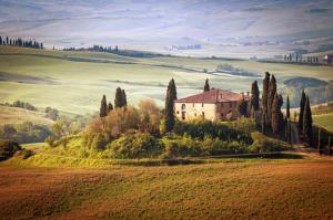 italy, tuscany, summer, countryside, landscape, nature, trees, sky, green field wallpaper thumb