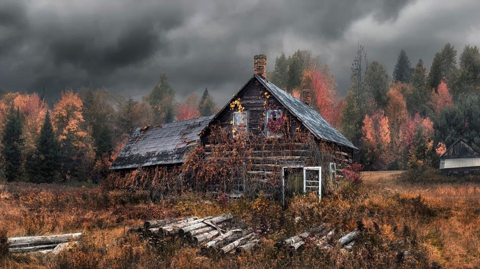 Old house, autumn, forest wallpaper,Old HD wallpaper,House HD wallpaper,Autumn HD wallpaper,Forest HD wallpaper,1920x1080 wallpaper