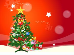 tree, gifts, star, snowflake, holiday, christmas wallpaper thumb