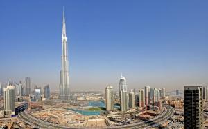 Burj Khalifa, Architecture, High Building, City, Cars, Road, Aerial View wallpaper thumb