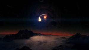 Black Hole Star Alien Landscape Debris HD wallpaper thumb