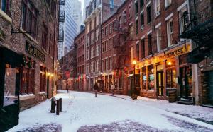 New York City, Manhattan, USA, city night, winter, lights wallpaper thumb