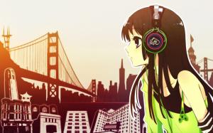 Anime Girls, Headphones, K-ON, Akiyama Mio, Music wallpaper thumb