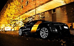 Gorgeous Audi R8 Black at Night wallpaper thumb