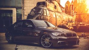 BMW E90, Car, Helicopters, Sunlight wallpaper thumb
