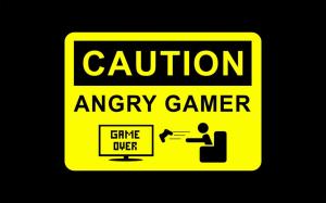 Caution angry gamer wallpaper thumb