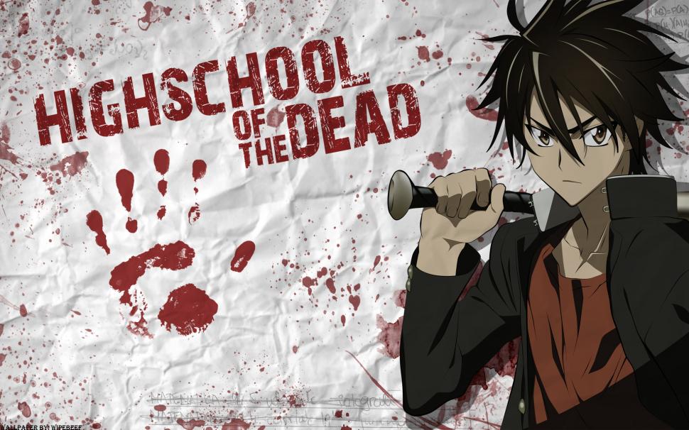 High School of the Dead Anime Blood HD wallpaper,cartoon/comic HD wallpaper,anime HD wallpaper,the HD wallpaper,dead HD wallpaper,blood HD wallpaper,high HD wallpaper,school HD wallpaper,1920x1200 wallpaper