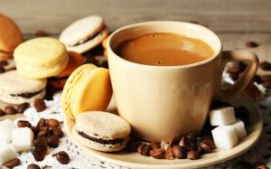 Coffee, cup, almond, cookies, dessert wallpaper thumb
