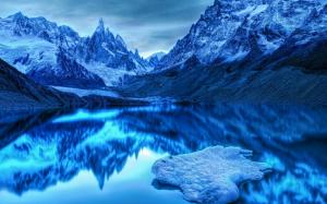 mountains, lake, reflection, snow, ice wallpaper thumb
