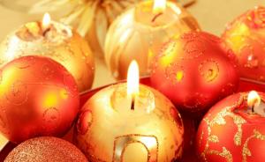 christmas decorations, candles, fire, patterns, close-up wallpaper thumb