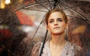 Emma Watson, Brunette, Umbrella, Woman, Actress wallpaper thumb