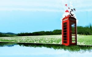 Dream world of telephone booth wallpaper thumb