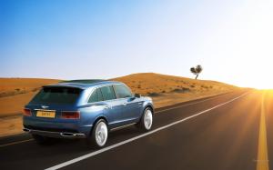 Bentley SUV Concept Motion Blur Desert Sunlight HD wallpaper thumb