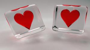 Heart in glass cube wallpaper thumb