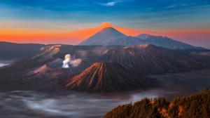 Indonesia, Java, volcano, eruption, sky, mountains wallpaper thumb