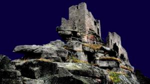 Ancient Castle Ruins At Night wallpaper thumb