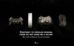 Controller Playstation Wii Xbox Mouse Killer Black HD wallpaper thumb
