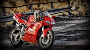 Ducati 748 red motorcycle wallpaper thumb