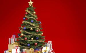new year, christmas, gifts, fur-tree, red, green wallpaper thumb