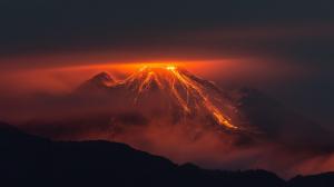 The Eruption of Reventador Volcano Lava wallpaper thumb