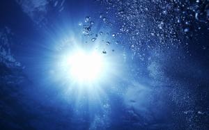 Underwater Sunlight Blue Bubbles HD wallpaper thumb