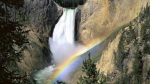 Rainbow In Wonderful Falls In Wyoming wallpaper thumb