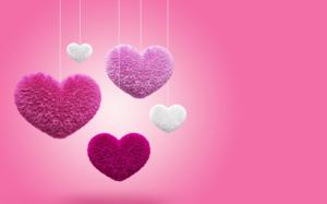 Pink Fluffy Hearts wallpaper thumb