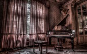 Room, piano, music, dust wallpaper thumb