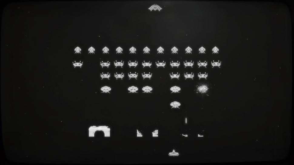 Space Invaders BW Black HD wallpaper,video games HD wallpaper,black HD wallpaper,space HD wallpaper,bw HD wallpaper,invaders HD wallpaper,1920x1080 wallpaper