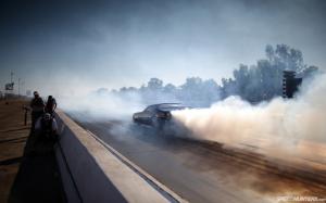 Drag Race Burnout Race Car Drag Strip Smoke HD wallpaper thumb