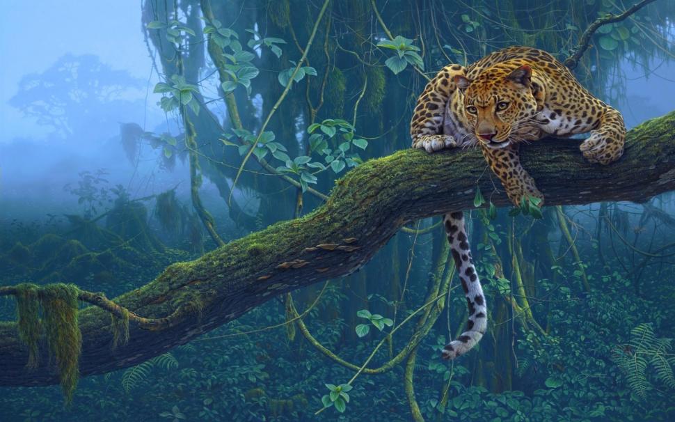 Tropical animals, jaguar, predator, tree wallpaper,Tropical HD wallpaper,Animals HD wallpaper,Jaguar HD wallpaper,Predator HD wallpaper,Tree HD wallpaper,1920x1200 wallpaper