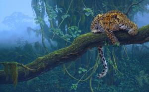 Tropical animals, jaguar, predator, tree wallpaper thumb