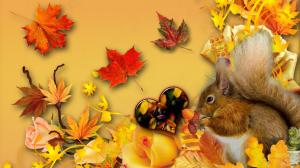 Happy Fall Squirrel wallpaper thumb