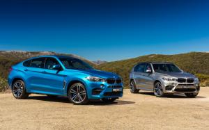 2015 BMW X6 M, X5 M, blue silver cars wallpaper thumb