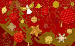 balls, stars, snowflakes, christmas decorations, holiday wallpaper thumb