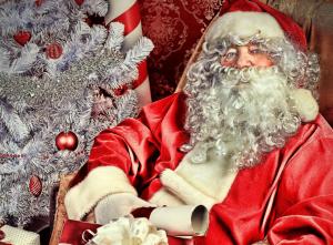 santa claus, holiday, christmas, tree, decorations, gifts wallpaper thumb