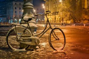 Bucharest, bike on street wallpaper thumb