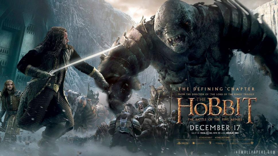 The Hobbit The Battle of the Five Armies Poster wallpaper,hobbit HD wallpaper,battle HD wallpaper,five HD wallpaper,armies HD wallpaper,poster HD wallpaper,1920x1080 wallpaper