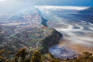 Nature, Landscape, Field, Trees, Mountain, Hill, Mist, Aerial View, Villages wallpaper thumb
