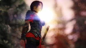 Fantasy girl, warrior, sword, 3D rendering wallpaper thumb