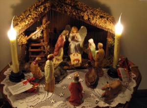 christmas, holiday, candles, jesus, angel, figurines, people wallpaper thumb