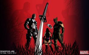 Deadpool Wolverine Sword Red X-Men HD wallpaper thumb
