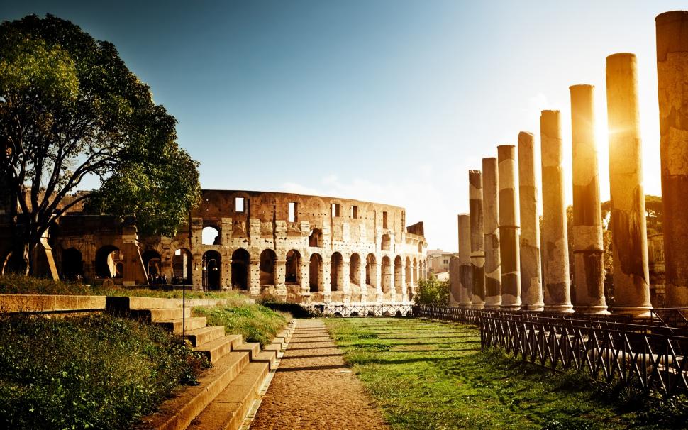 Colosseum, Italy, architecture, ruins, sun wallpaper,Colosseum HD wallpaper,Italy HD wallpaper,Architecture HD wallpaper,Ruins HD wallpaper,Sun HD wallpaper,2560x1600 wallpaper