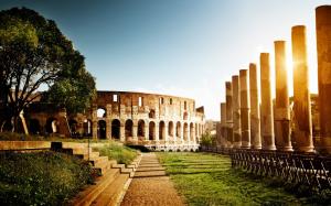 Colosseum, Italy, architecture, ruins, sun wallpaper thumb