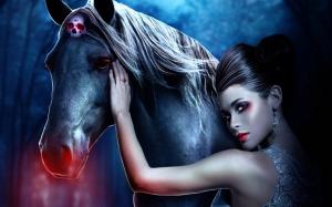 Beautiful Woman and Horse wallpaper thumb